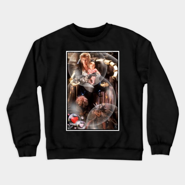 Labyrinth King of Goblins with Toby Bubble Portrait Crewneck Sweatshirt by OrionLodubyal